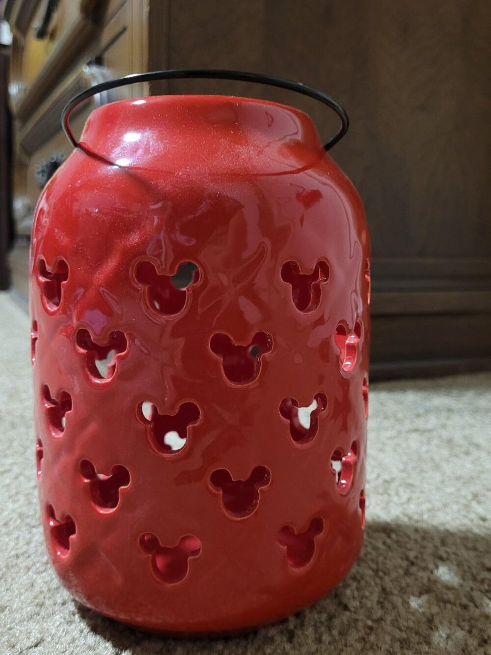 NWT! Ceramic 6.8" Disney Mickey Mouse candle lantern